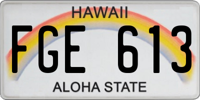HI license plate FGE613