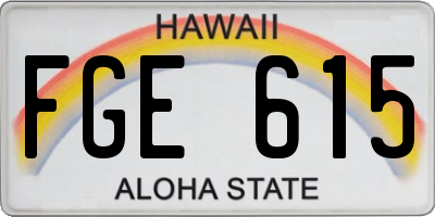 HI license plate FGE615