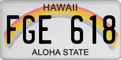 HI license plate FGE618