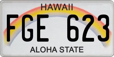 HI license plate FGE623