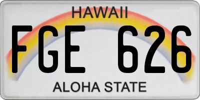HI license plate FGE626