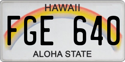HI license plate FGE640