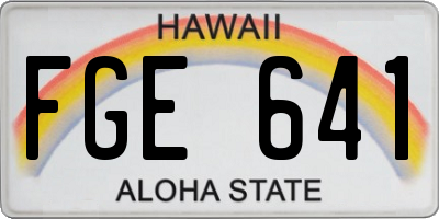 HI license plate FGE641