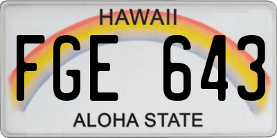 HI license plate FGE643
