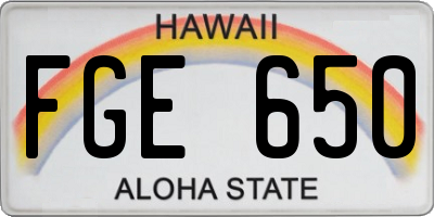HI license plate FGE650