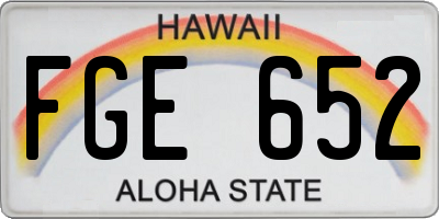 HI license plate FGE652