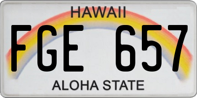 HI license plate FGE657