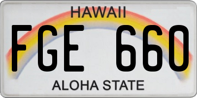 HI license plate FGE660