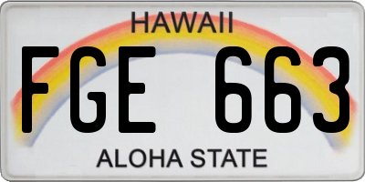 HI license plate FGE663