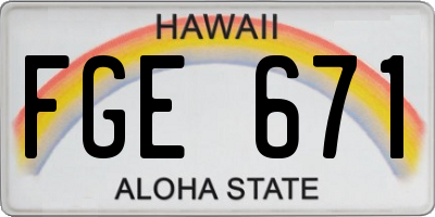 HI license plate FGE671