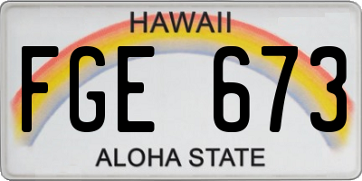 HI license plate FGE673