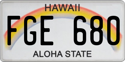 HI license plate FGE680