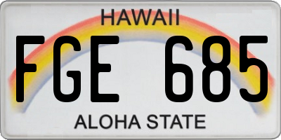 HI license plate FGE685