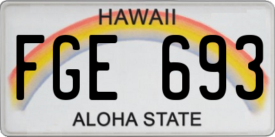 HI license plate FGE693