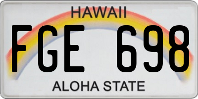 HI license plate FGE698