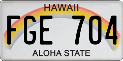 HI license plate FGE704