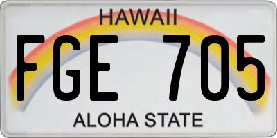 HI license plate FGE705