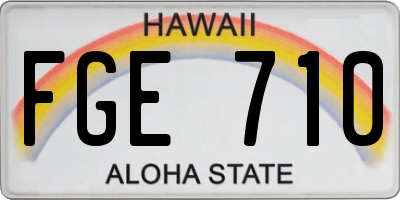HI license plate FGE710