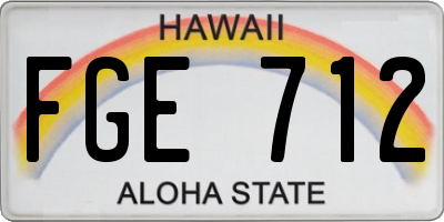 HI license plate FGE712
