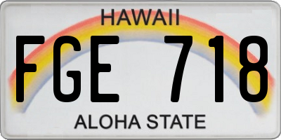 HI license plate FGE718