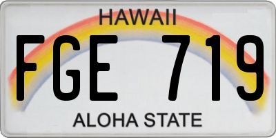HI license plate FGE719