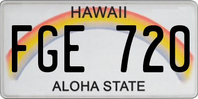 HI license plate FGE720