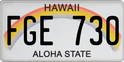 HI license plate FGE730