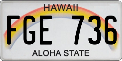 HI license plate FGE736