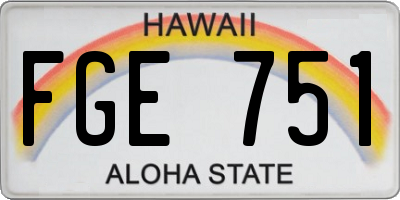 HI license plate FGE751
