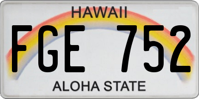 HI license plate FGE752