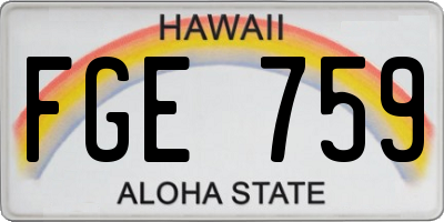 HI license plate FGE759