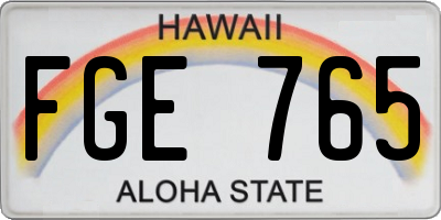 HI license plate FGE765