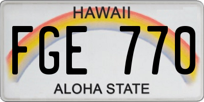 HI license plate FGE770