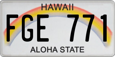 HI license plate FGE771