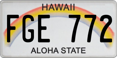 HI license plate FGE772