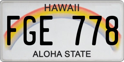 HI license plate FGE778