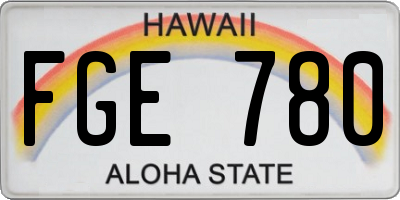HI license plate FGE780