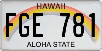 HI license plate FGE781