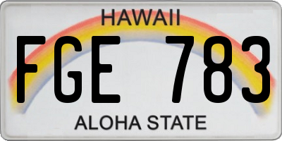 HI license plate FGE783