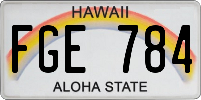 HI license plate FGE784