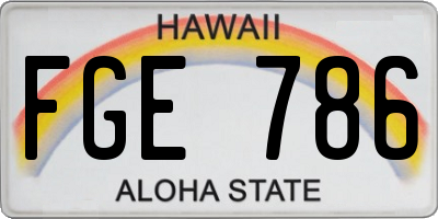 HI license plate FGE786