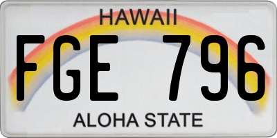 HI license plate FGE796