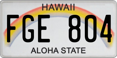 HI license plate FGE804