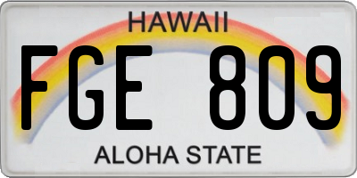 HI license plate FGE809