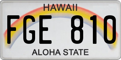 HI license plate FGE810