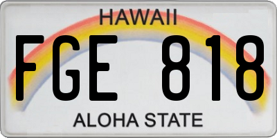 HI license plate FGE818