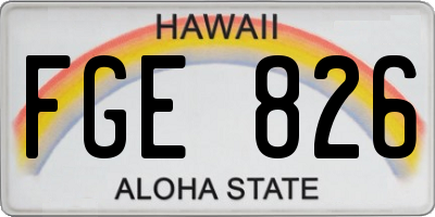 HI license plate FGE826