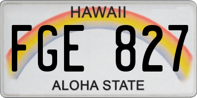 HI license plate FGE827