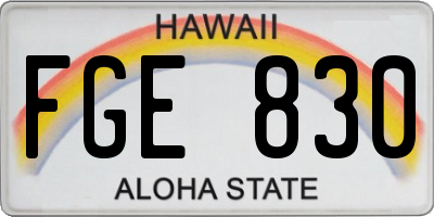 HI license plate FGE830