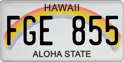 HI license plate FGE855